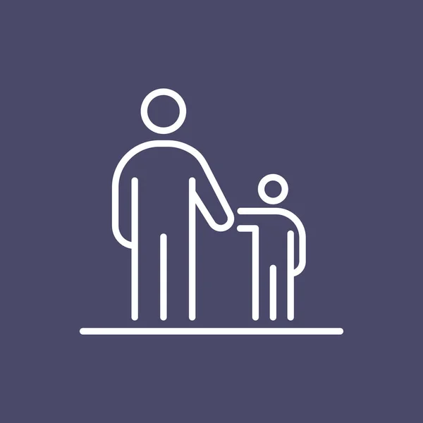 Homme avec icône enfant ui personnes ligne simple illustration plate — Image vectorielle