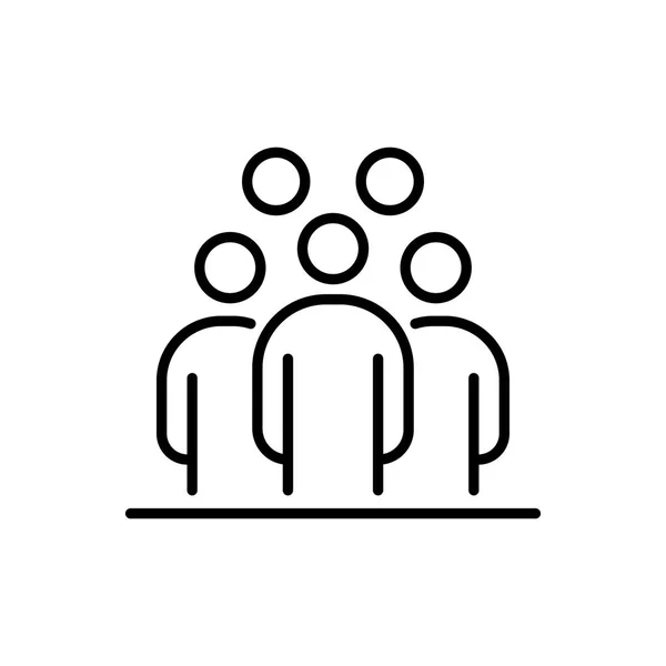 Group of people business people icon simple line flat illustration