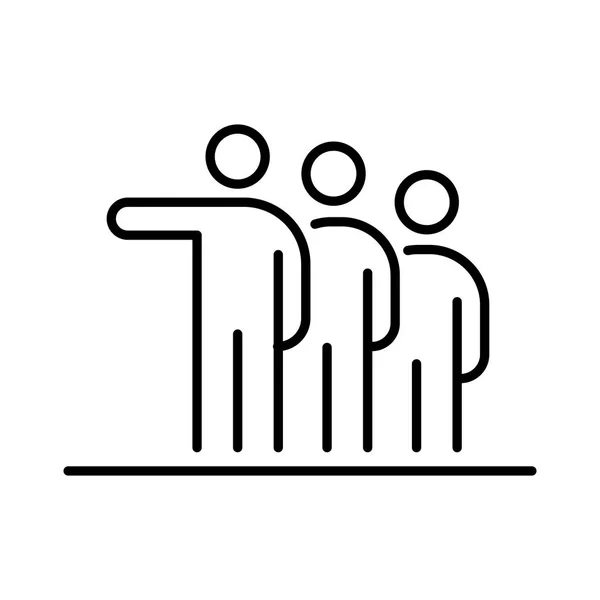 Grupp av personer företag personer ikonen enkel linje platt illustration — Stock vektor