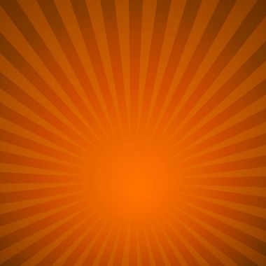 Kuvvetli güneş ışığı turuncu ışınları desen. Radyal sunburst ray arka plan vektör çizim