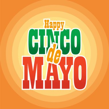 Cinco de Mayo yazı metni vektör çizim tebrik