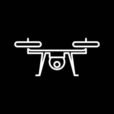 Hava dron simgesi basit düz vektör çizim