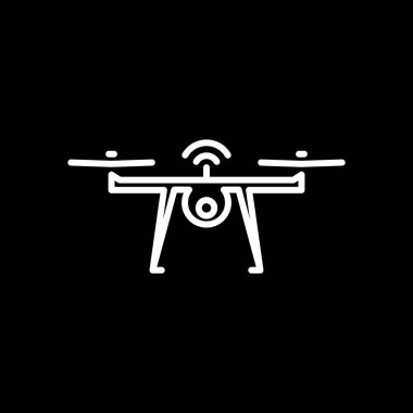 Hava dron simgesi basit düz vektör çizim