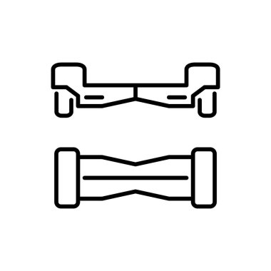 Hoverboard simgesi basit düz stil vektör çizim