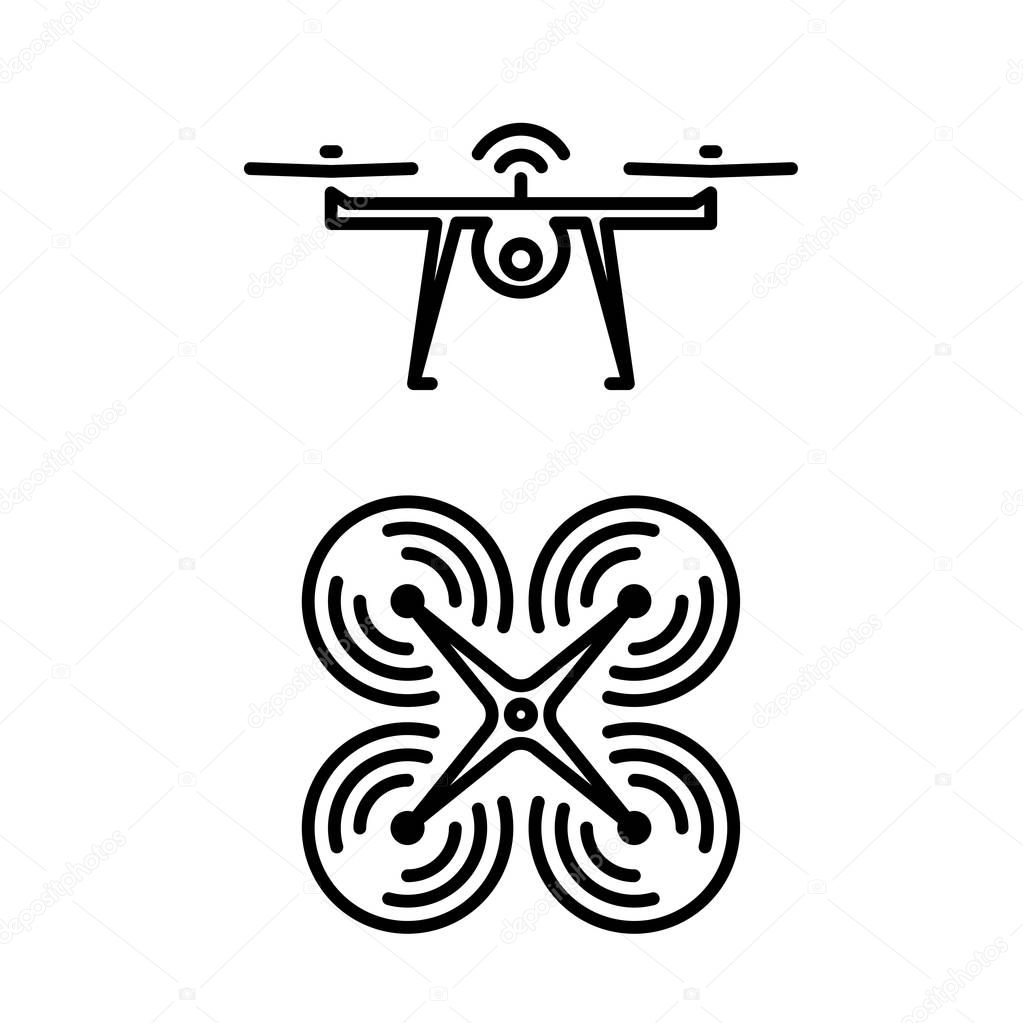 Air drone icon simple flat vector illustration