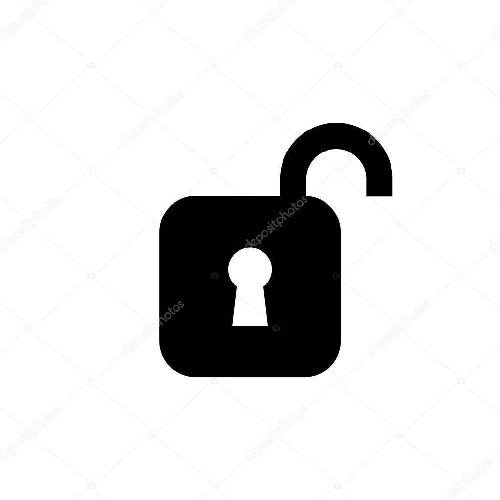 Lock unlock icon ui simple style flat illustration