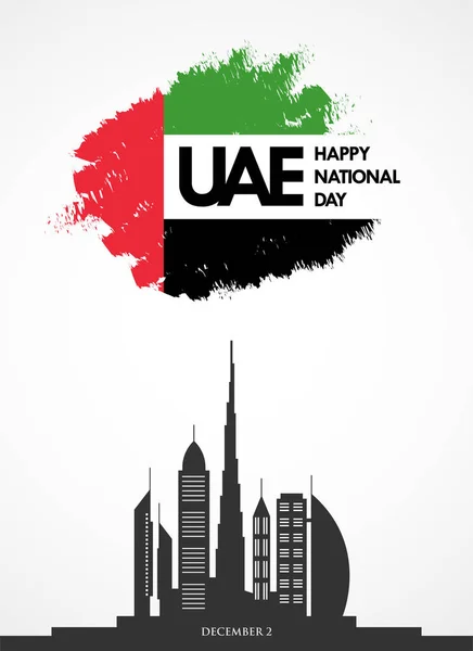 Feliz Día Nacional de los EAU. Emiratos Árabes Unidos diseño de la tarjeta de felicitación del día nacional — Vector de stock
