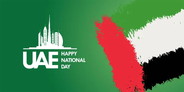 Feliz Día Nacional de los EAU. Emiratos Árabes Unidos diseño de la tarjeta de felicitación del día nacional — Vector de stock