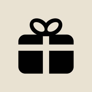 Hediye kutusu simgesi basit düz stil Noel sembolü