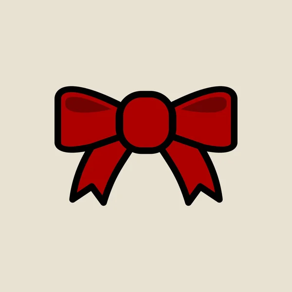 礼物缎带图标简朴扁平的圣诞标志 — 图库矢量图片