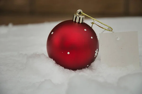 Mooie Feestelijke Klatergoud Voor Kerstmis New Year Eve Sneeuw — Stockfoto