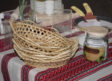 Tablo hasır ahşap'mutfak eşyaları