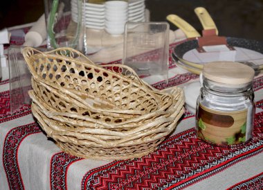 Tablo hasır ahşap'mutfak eşyaları