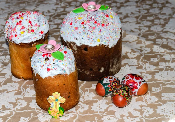 Osterkuchen Verziert Mit Kulinarischen Streusel Für Die Osterfeiertage Süßes Gebäck — Stockfoto