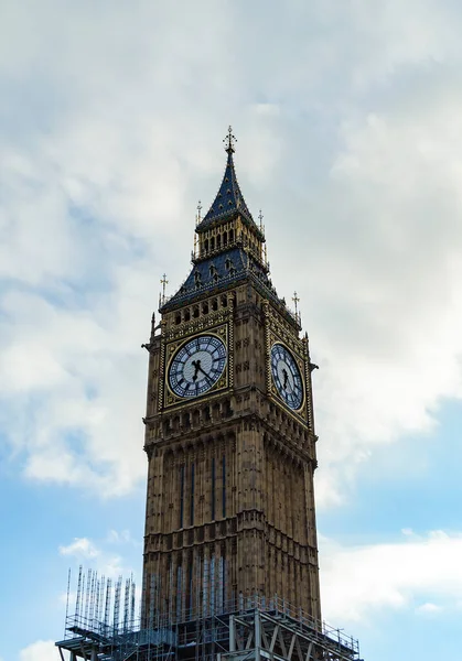 Big Ben London Sky Restoration Watches Gothic Architecture Close England — Stock Photo, Image