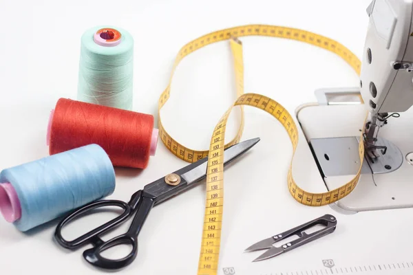 Close up picture with tools of seamstress — Stock Photo, Image