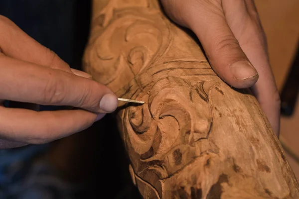 Laboratorio Falegnameria Utensili Lavorazione Della Scultura Legno — Foto Stock