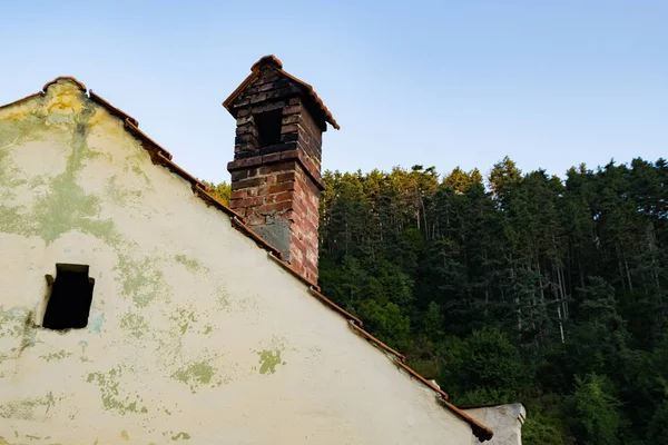 roof of an old wooden european house