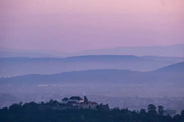 Stadsgezicht Van Brasov Landschappen Oude Roemeense Stad — Stockfoto