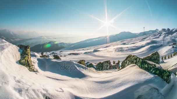 Timelapse of a winter resort in Switzerland — Stock Video