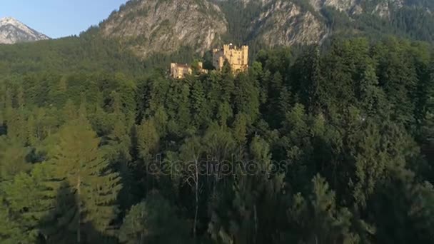 Castello nelle Alpi bavaresi chiamato Hohenschwangau — Video Stock