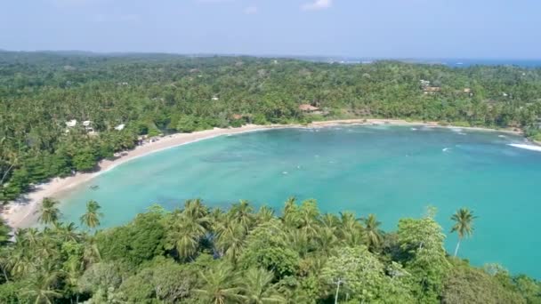 Filmagem Aérea Uma Bela Praia Sri Lanka Filmagem Câmera Lenta — Vídeo de Stock