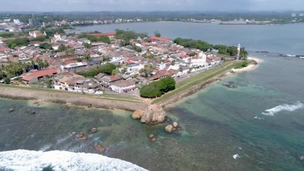 Luftaufnahmen Der Gallestadt Sri Lanka Zeitlupenaufnahmen — Stockvideo
