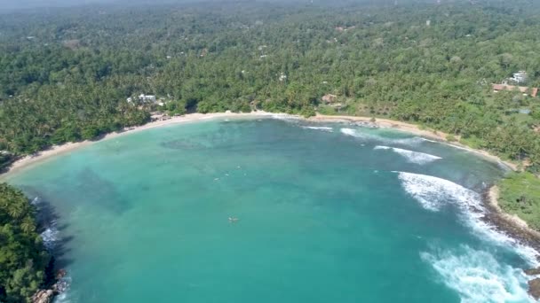 Luchtfoto Beelden Van Een Prachtig Strand Sri Lanka Slowmotion Beelden — Stockvideo