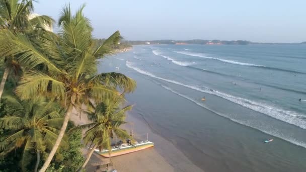 Letecké Záběry Weligama Bay Srí Lance Slowmotion Záběrů Rozlišení — Stock video