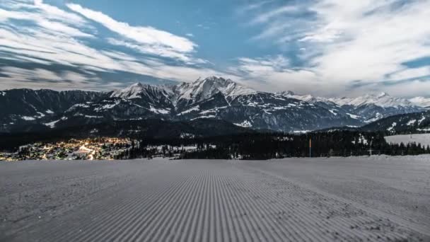 Montagne Pendio Notturno Signina Timelapse — Video Stock