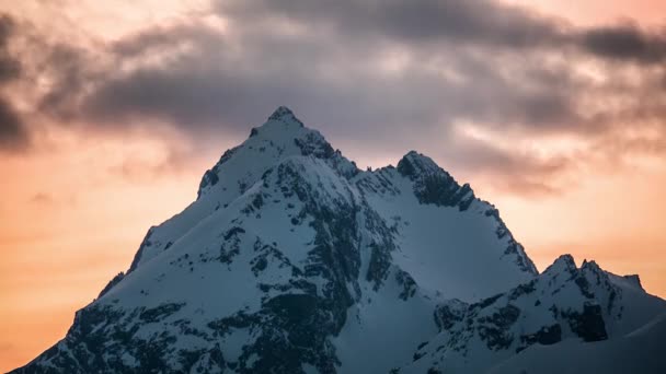 Paisaje Montañas Invierno Siala Hora Del Atardecer — Vídeo de stock