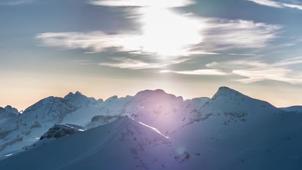 Zimowy Krajobraz Gór Siala Zachód Słońca — Wideo stockowe