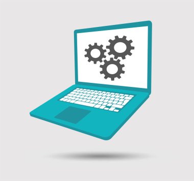 Bir dizüstü bilgisayar. Gears ile