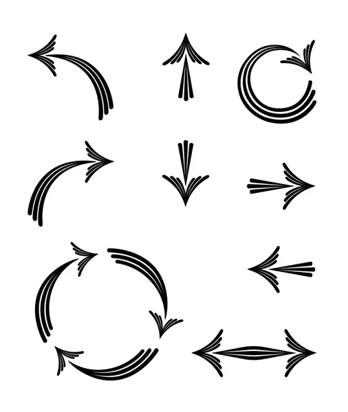 Isolierte Vektorpfeile auf weißem Hintergrund. — Stockvektor