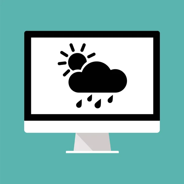 Un ordinateur. prévisions météorologiques — Image vectorielle