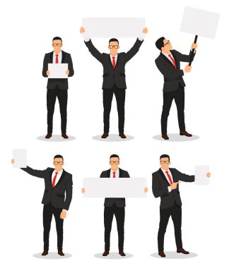 İnsan boş ile el panoları. Çeşitli pozlar - hisse senedi vektör.