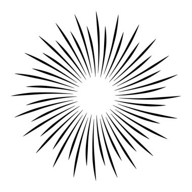 Güneş ışınları beyaz bir arka planda, çizgi çizme - hisse senedi vektör