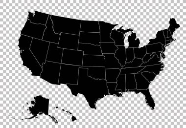 Map of the United States of America clipart