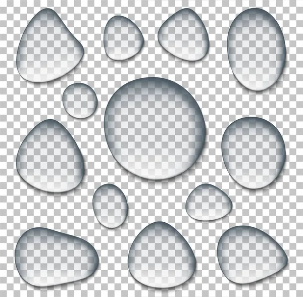Goutte d'eau transparente sur fond d'isolat - Vecteur de stock — Image vectorielle