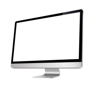 Computer display, monitor, realistic set, 3D, isolated - stock vector. clipart