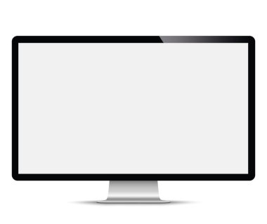 Beyaz bir arka plan üzerinde - hisse senedi vektör izole bilgisayar ekranı.