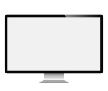 Beyaz bir arka plan üzerinde - hisse senedi vektör izole bilgisayar ekranı.