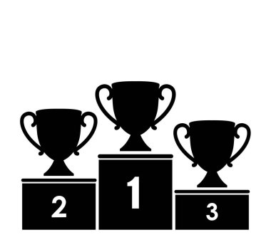 Trophy Kupası Ödülü podyumda. -hisse senedi vektör.