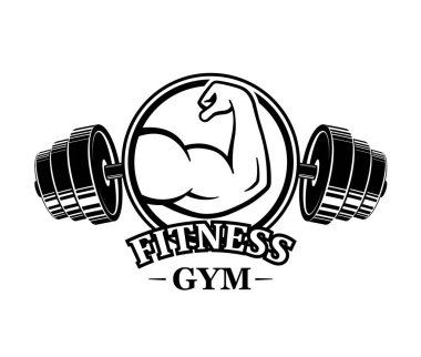 Fitness amblem, kas armss, güç simgesi. Tasarlanmış öğeleri - hisse senedi vektör