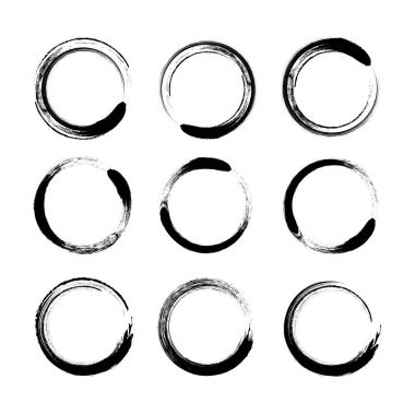 Vektör seti - Grunge çember fırçası - stok vektörü.