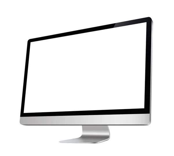 Exibição de computador, monitor, conjunto realista, 3D, isolado vetor de estoque . —  Vetores de Stock