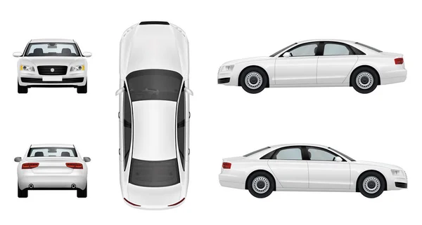 Auto Business sedan, geïsoleerd op een witte achtergrond - voorraad vector. — Stockvector