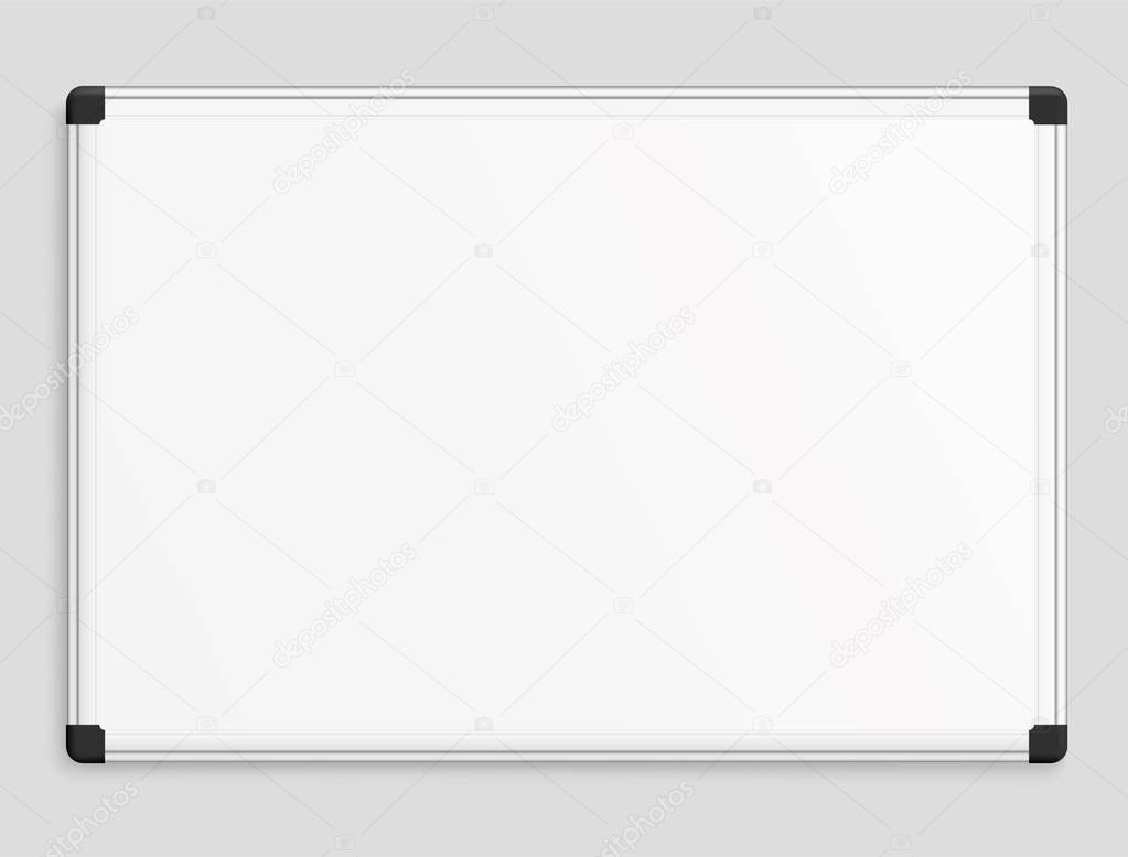Empty white marker board. - stock vector