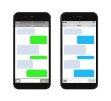 SMS iletileri konuşma balonları - hisse senedi vektör sohbet Smartphone.