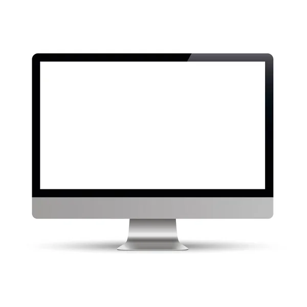 Számítógép, monitor, valósághű, 3d, elszigetelt - stock vector. — Stock Vector